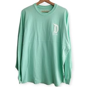 Disney Spirit Jersey Mint Green Long Sleeve Shirt Disneyland Resort Men's Medium